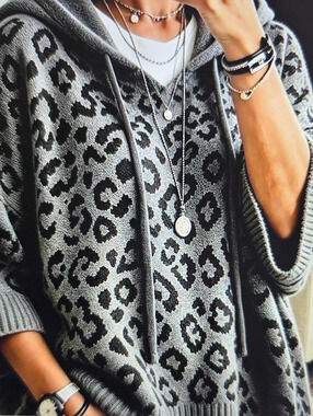 Leopard Print Hooded Sweatshirt